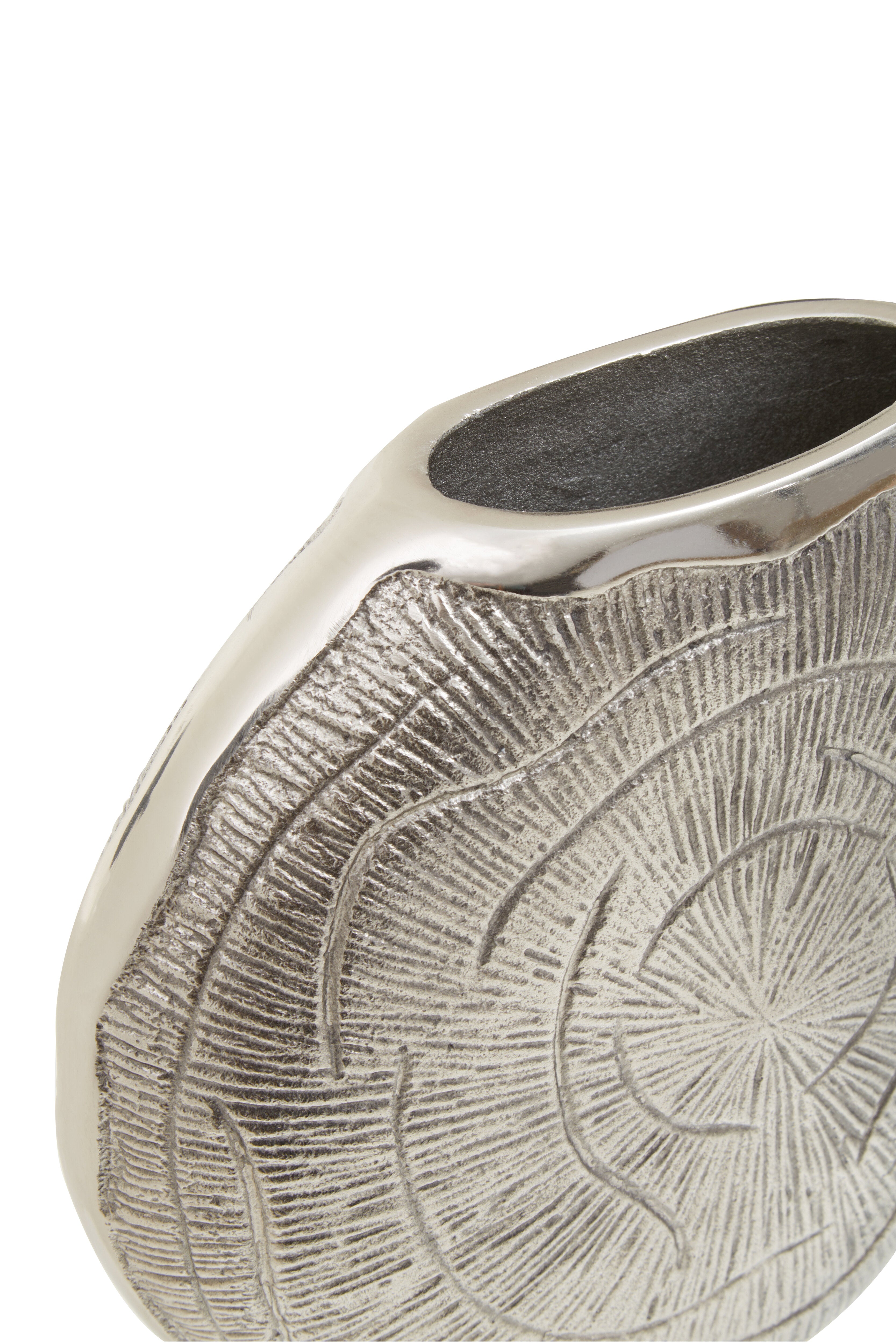 Alid Oak Wood Effect Silver Vase | Small
